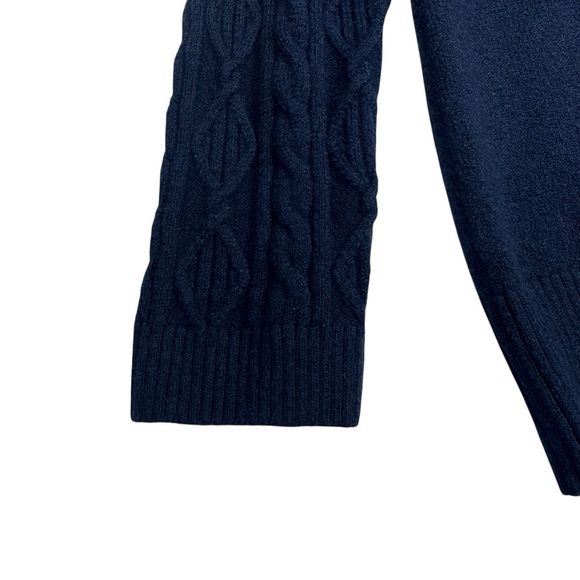 J. Jill Sweater Womens Size M Navy Blue V-Neck Cable Knit Long Sleeves Cotton bl - Picture 5 of 7